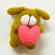 Puppy Cupid Valentine Doll Keyring