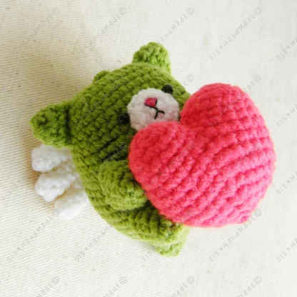 Matcha Neko Cupid Valentine Doll Keyring - Image 2