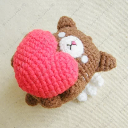 Coffee Neko Cupid Valentine Doll Keyring - Image 2