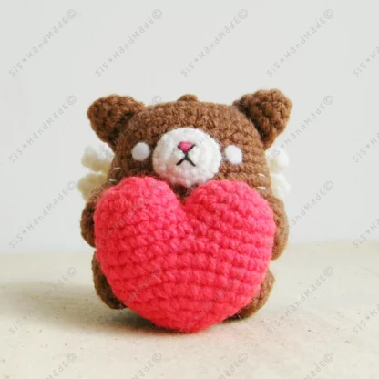 Coffee Neko Cupid Valentine Doll Keyring - Image 6