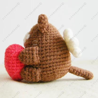 Coffee Neko Cupid Valentine Doll Keyring - Image 4