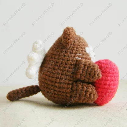 Coffee Neko Cupid Valentine Doll Keyring - Image 5