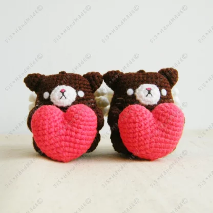 Chocolate Neko Cupid Valentine Doll Keyring - Image 9