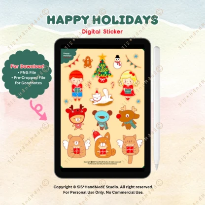 Digital Sticker Happy Holidays V.1