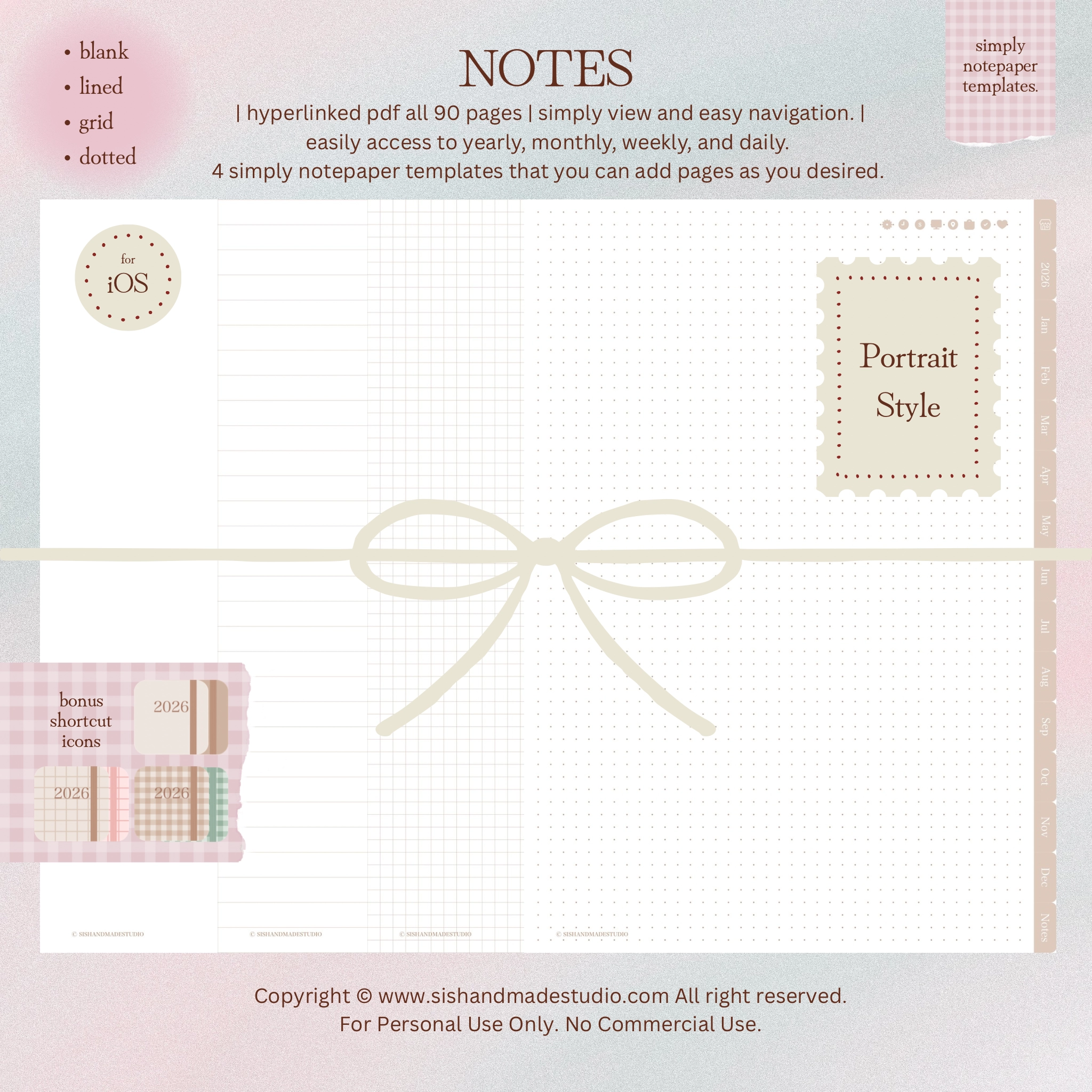 Digital Planner 2026-Portrait-Beige - Image 11