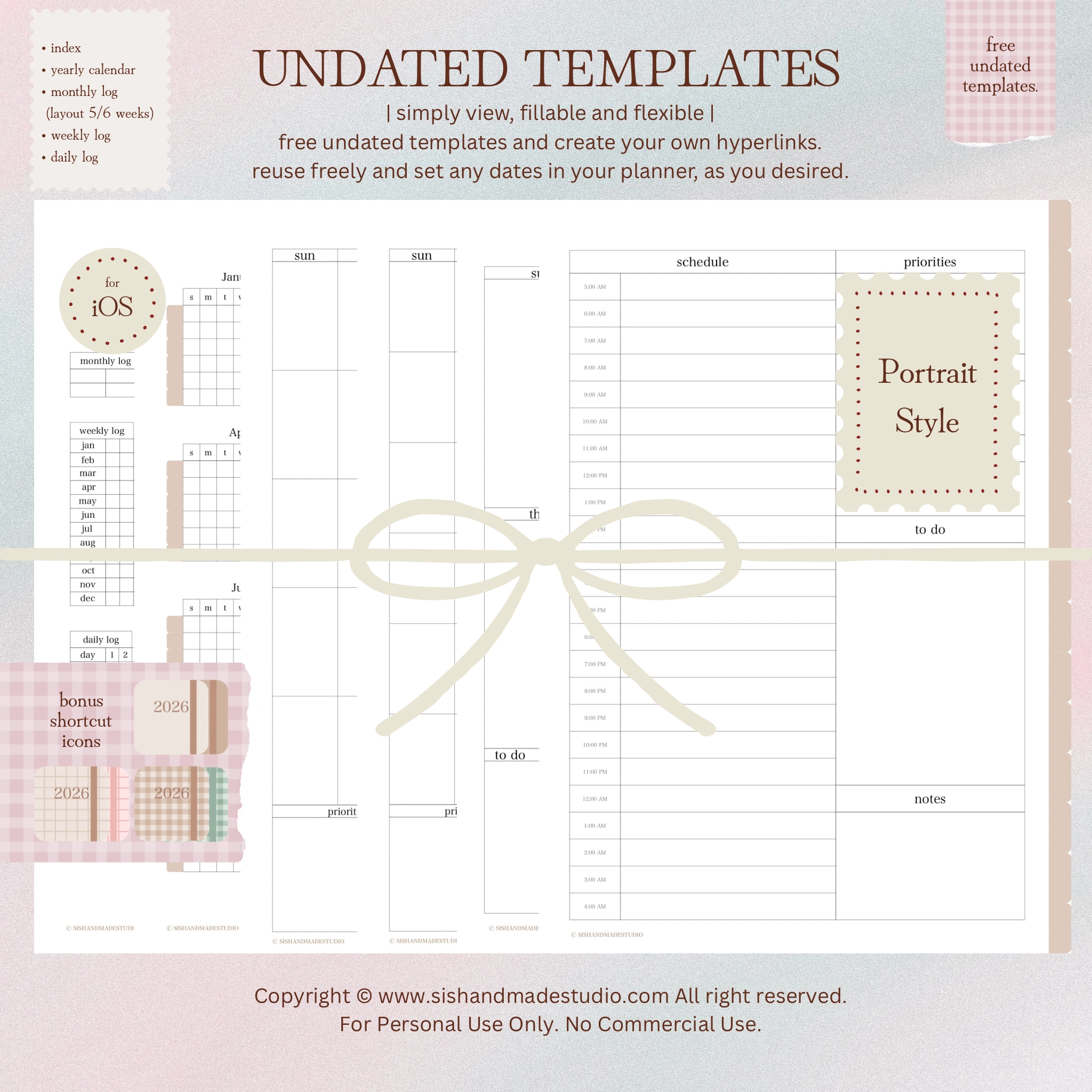Digital Planner 2026-Portrait-Beige - Image 12