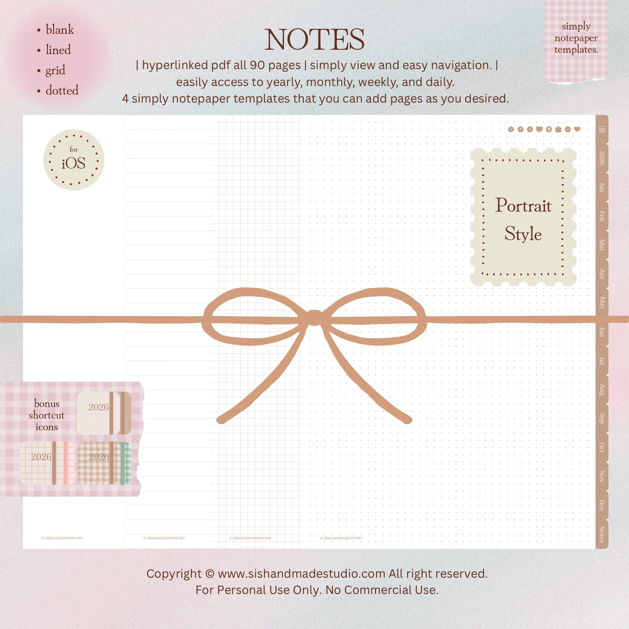 Digital Planner 2026-Portrait-Brown - Image 11