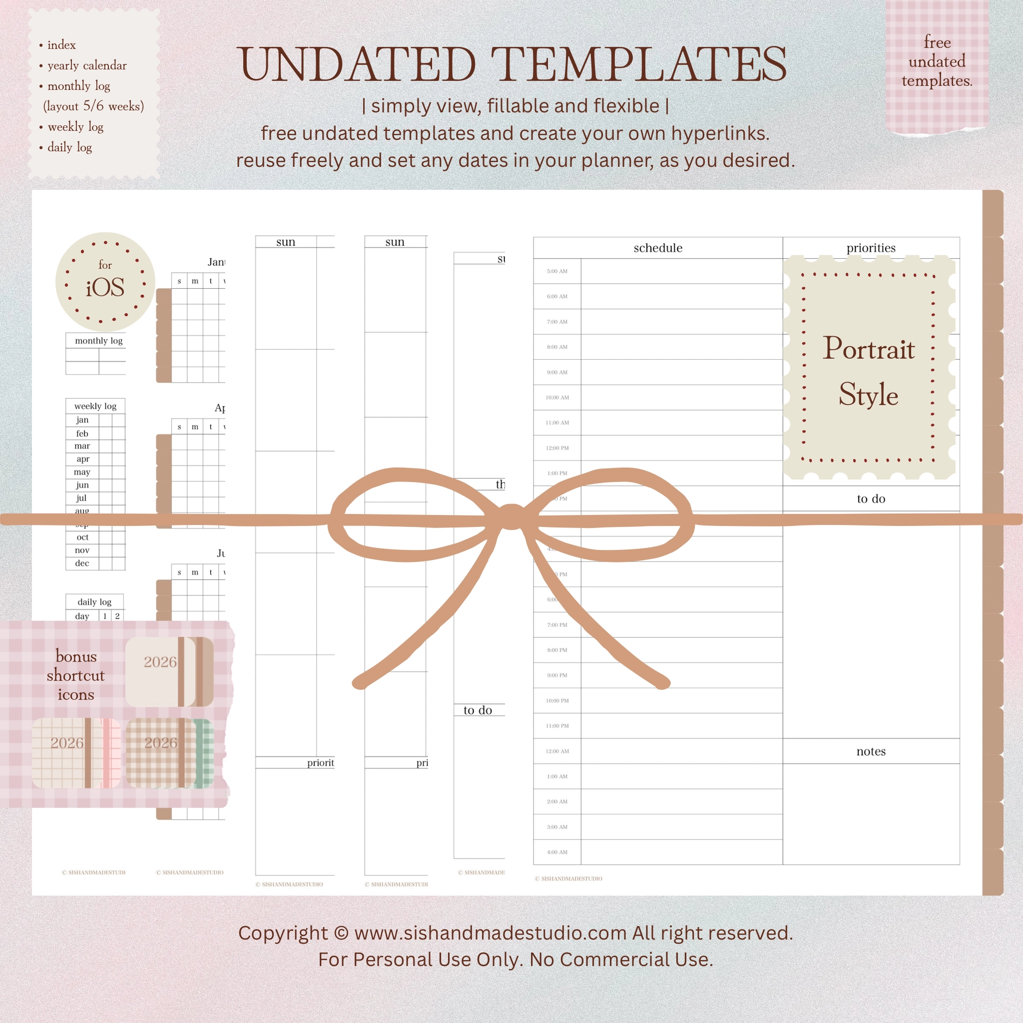 Digital Planner 2026-Portrait-Brown - Image 12