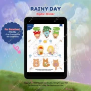 Digital Sticker Rainy Day V.102