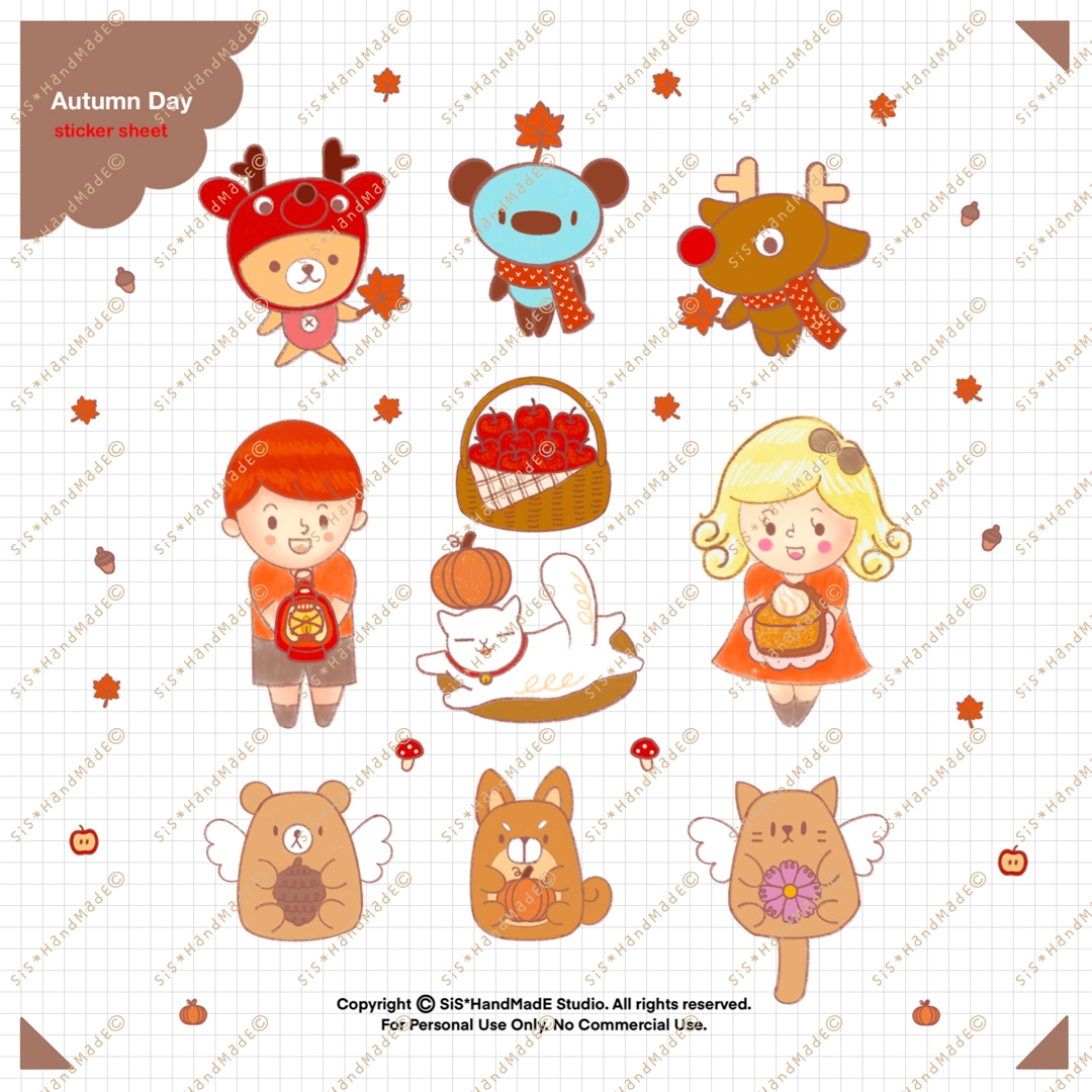 Digital Sticker Autumn Day V.101 - Image 2