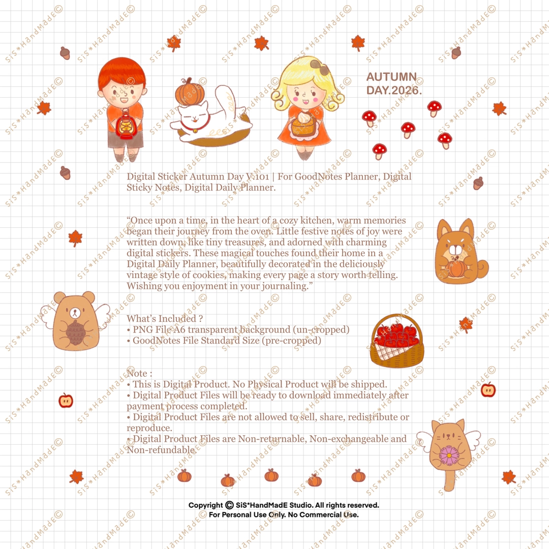Digital Sticker Autumn Day V.101 - Image 3