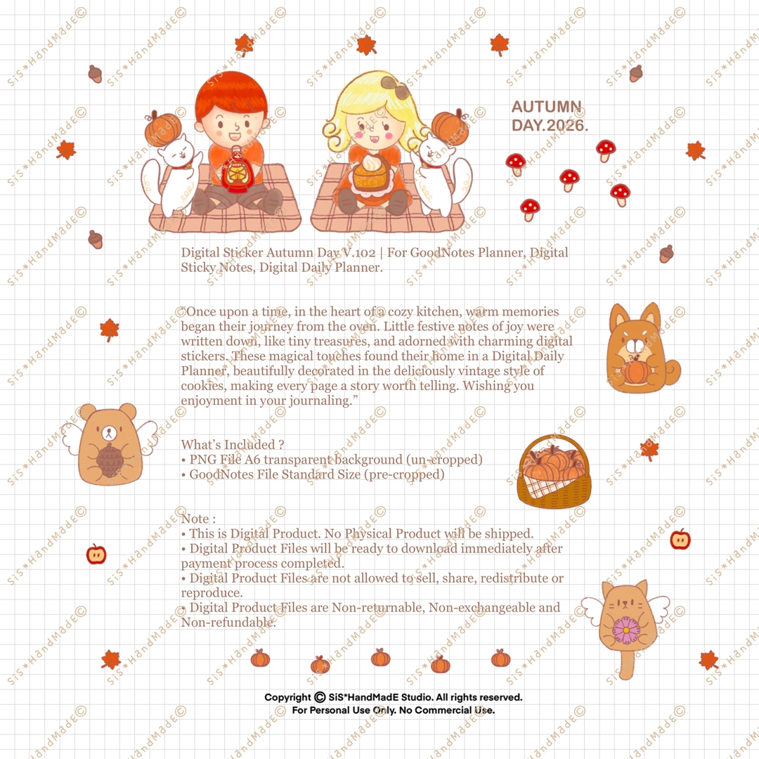 Digital Sticker Autumn Day V.102 - Image 3